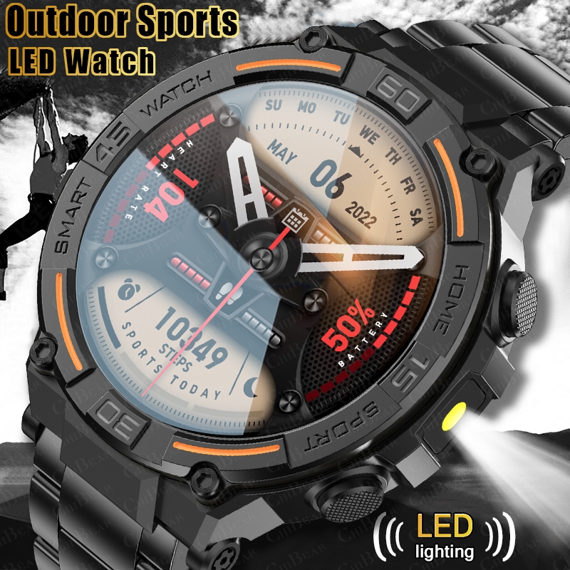 Smartwatch Rugged Watches For Men - Jam Tangan Pintar Militer Luar Ruangan
