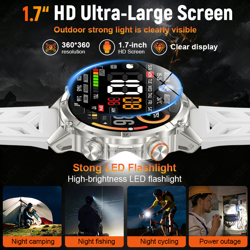LIGE Jam Tangan Pintar Pria Ou - Smartwatch Rugged Watches For Men ulasan dan harga