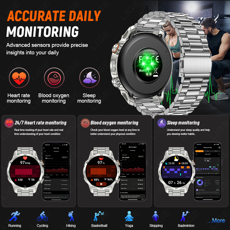 LIGE Jam Tangan Pintar Pria Ou - Smartwatch Rugged Watches For Men ulasan dan harga