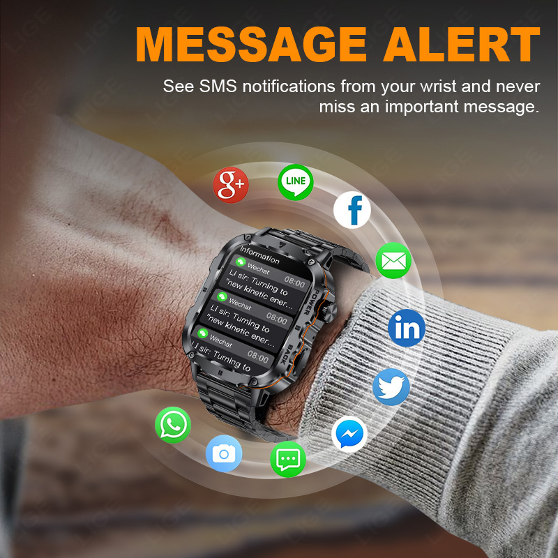 LIGE 2025 Jam Tangan Pintar Mi - Smartwatch Rugged Watches For Men ulasan dan harga