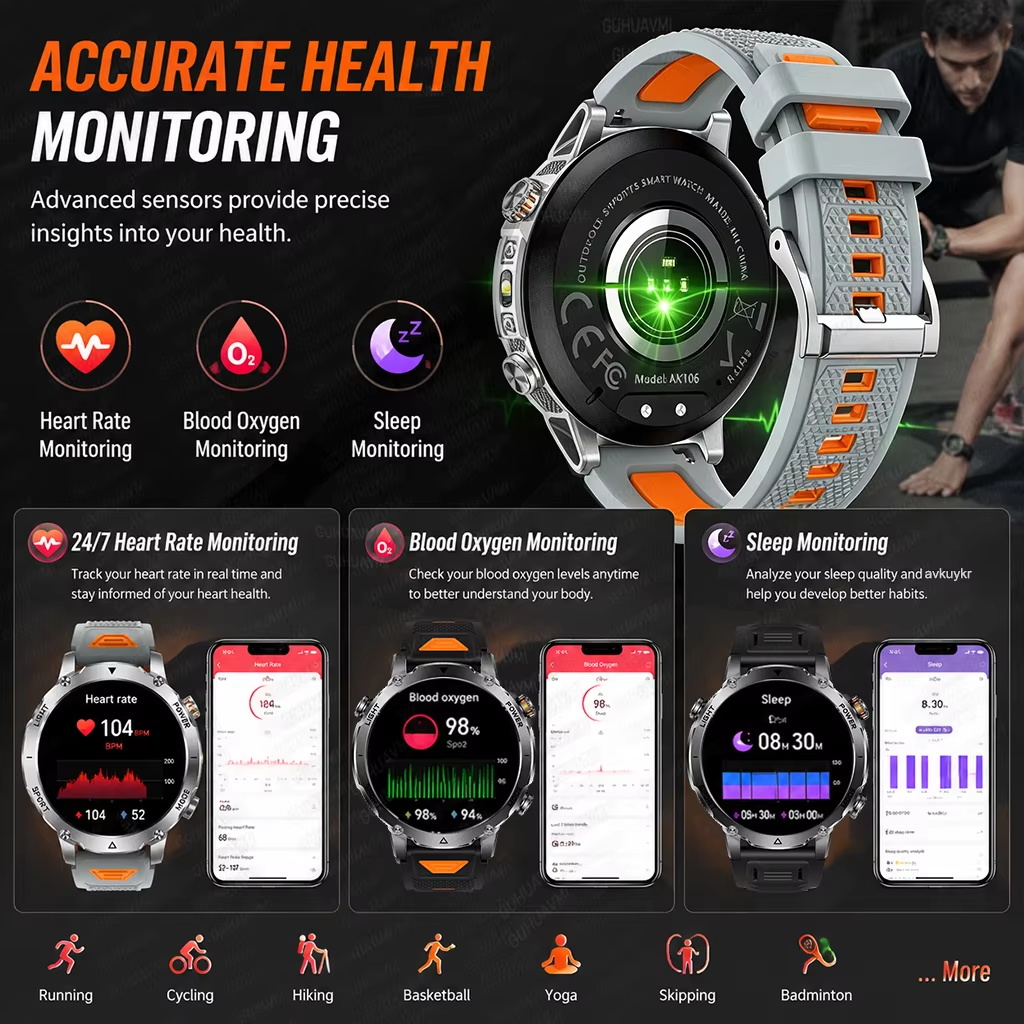 Jam Tangan Pintar Militer Outd - Smartwatch Rugged Watches For Men ulasan dan harga