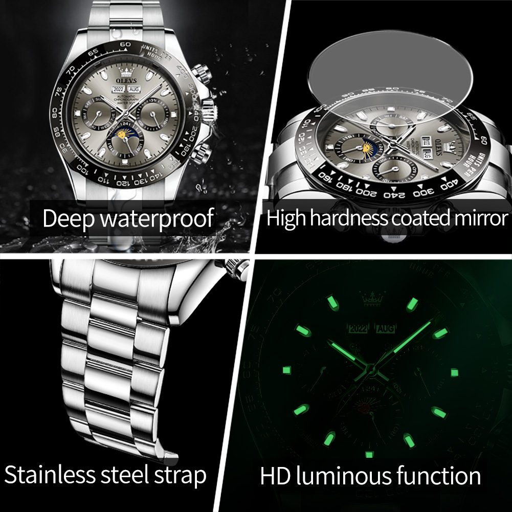 OLEVS jam tangan mekanis otoma - Watches Omega ulasan dan harga